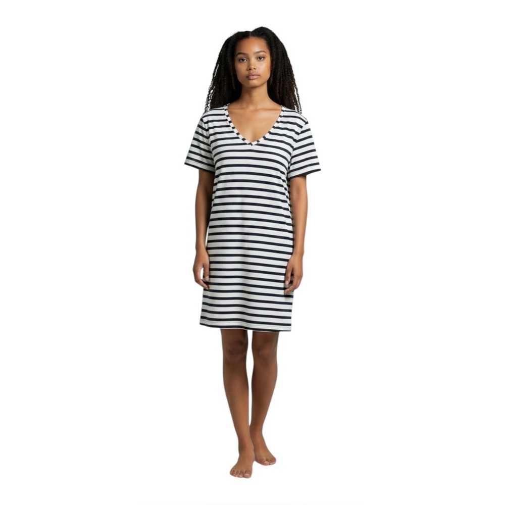 Saint James L’ATELIER Linen Striped Coastal Tee Shirt Dress